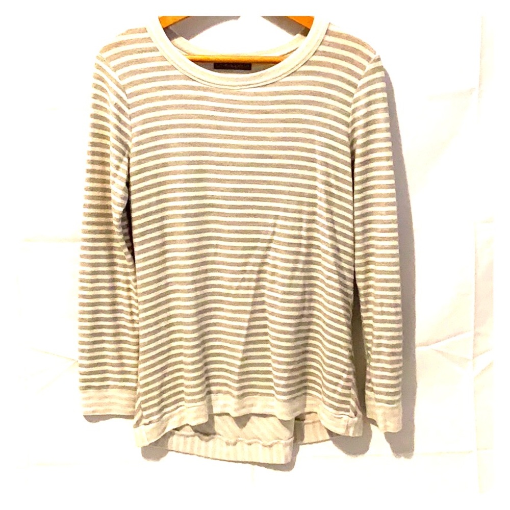 Stitch Fix sweatshirt in grey and white stripes